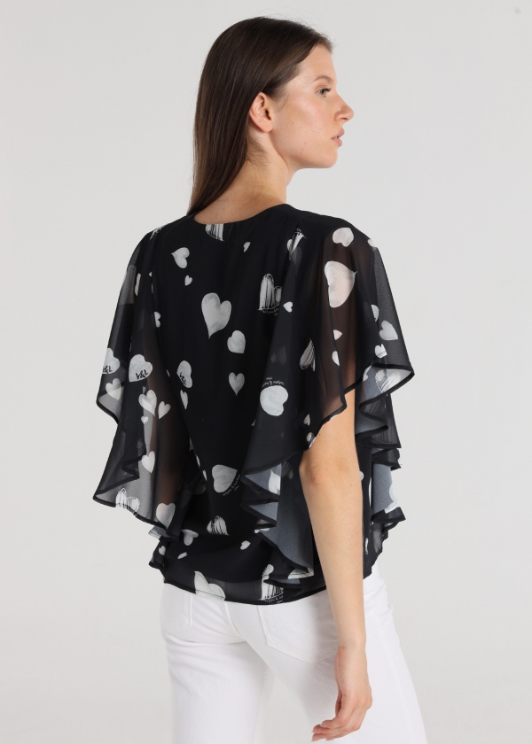 BLUSA NEGRA CORAZONES BLUSA NEGRA CORAZONES