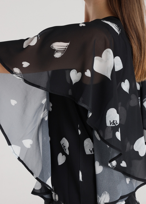 BLUSA NEGRA CORAZONES BLUSA NEGRA CORAZONES