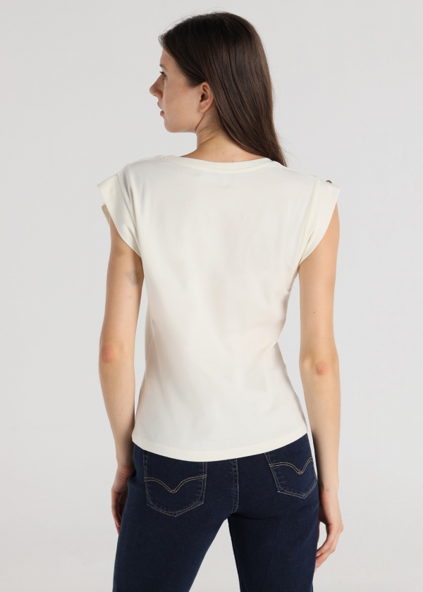 CAMISETA BLANCA SISA BOTONES CAMISETA BLANCA SISA BOTONES