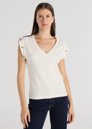 CAMISETA BLANCA SISA BOTONES