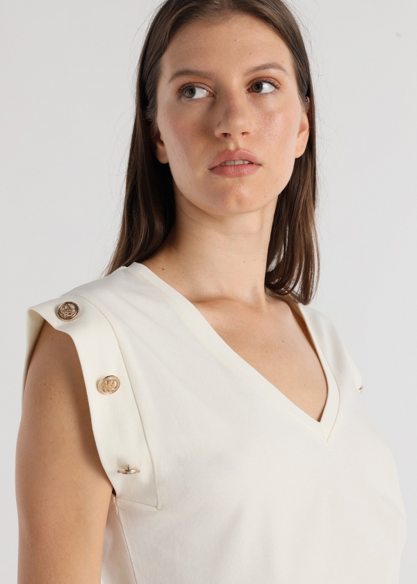 CAMISETA BLANCA SISA BOTONES CAMISETA BLANCA SISA BOTONES