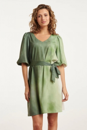VESTIDO CORTO DEGRADADO VERDE