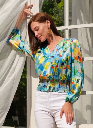 BLUSA ABULLONADA OLEO...