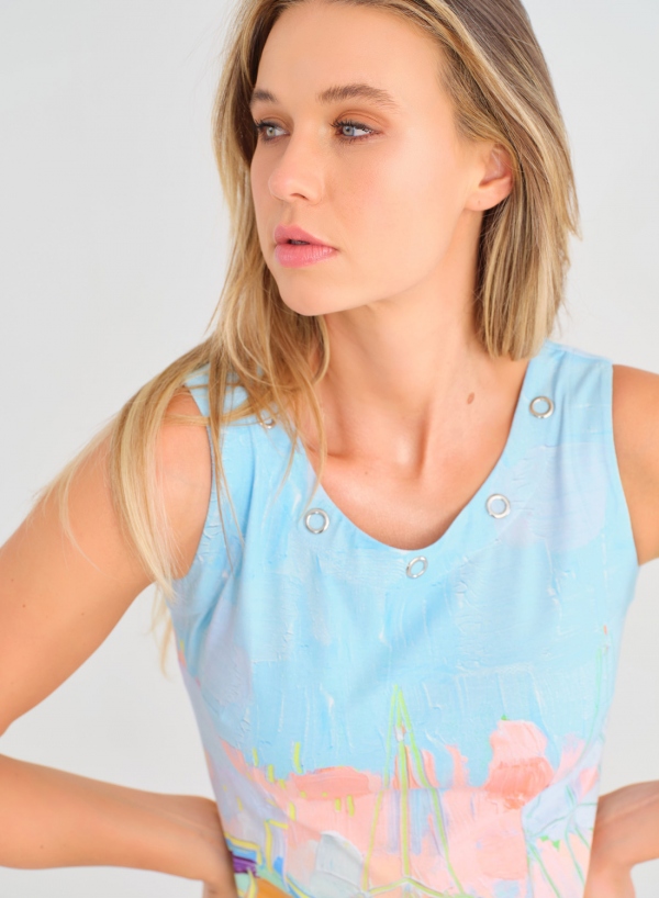 VESTIDO SIN MANGAS OLEO MARINERO...