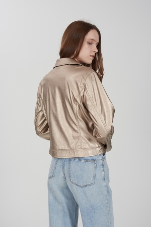 CAZADORA BIKER DORADA 2