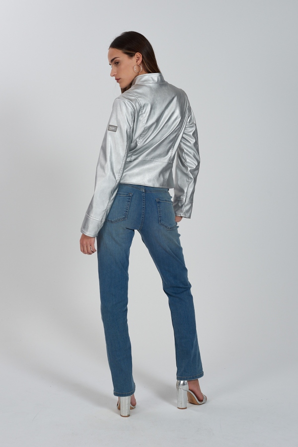 CAZADORA CORTA PLATEADA CAZADORA CORTA PLATEADA