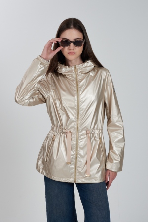 PARKA BEIGE SATINADO