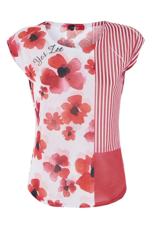 CAMISETA FLORAL ROJA CAMISETA FLORAL ROJA