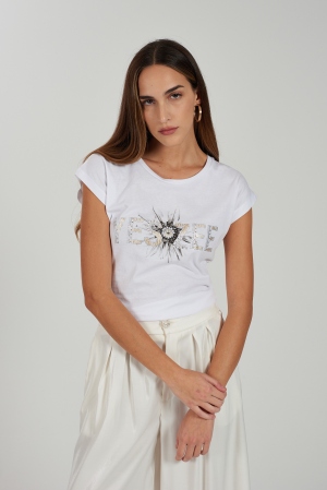 CAMISETA BLANCA FLOR BRANDING