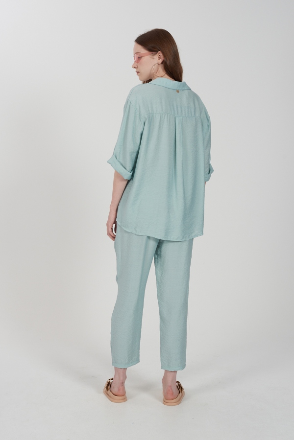 PANTALÓN CROPPED VERDE AGUA