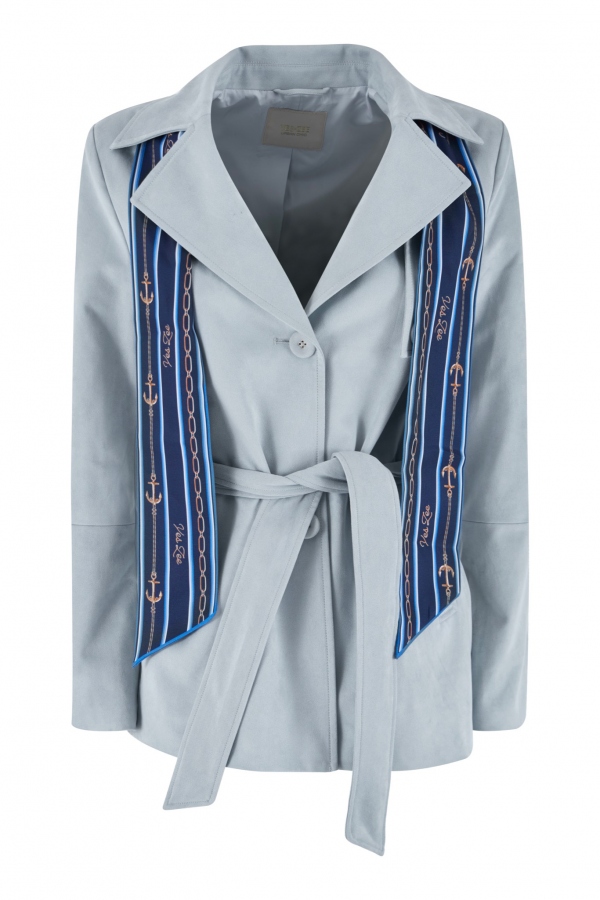 GABARDINA CORTA AZUL POLVO GABARDINA CORTA AZUL POLVO