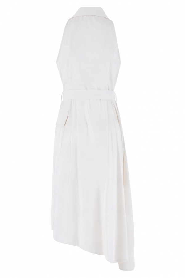 VESTIDO MIDI ASIMÉTRICO MARFIL CON... VESTIDO MIDI ASIMÉTRICO MARFIL CON...