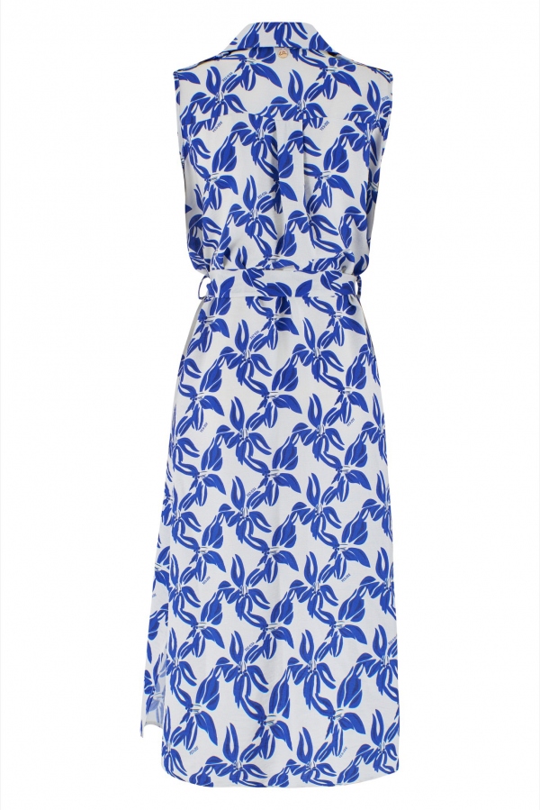 VESTIDO MIDI CAMISERO FLORAL AZUL VESTIDO MIDI CAMISERO FLORAL AZUL