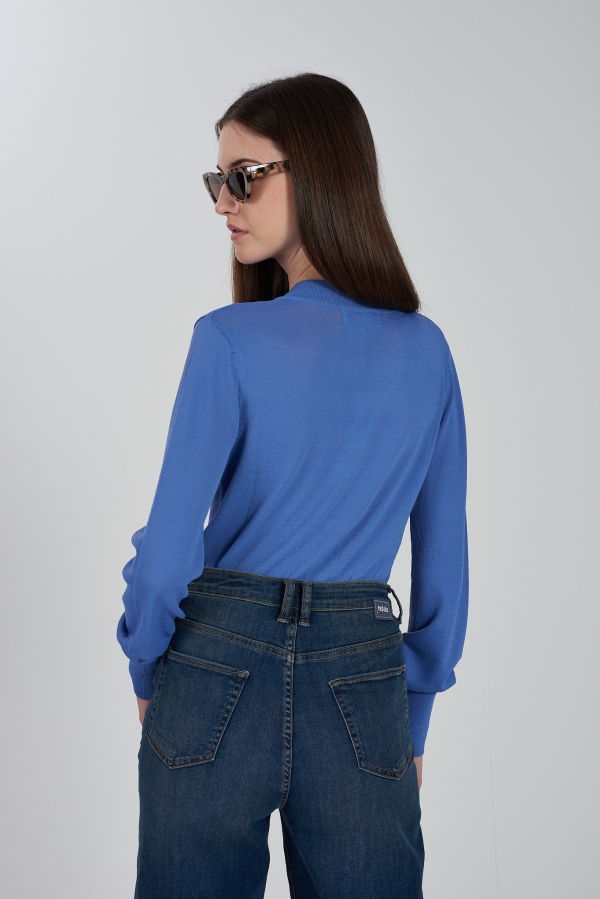 SUÉTER CÁRDIGAN DE PUNTO AZUL SUÉTER CÁRDIGAN DE PUNTO AZUL