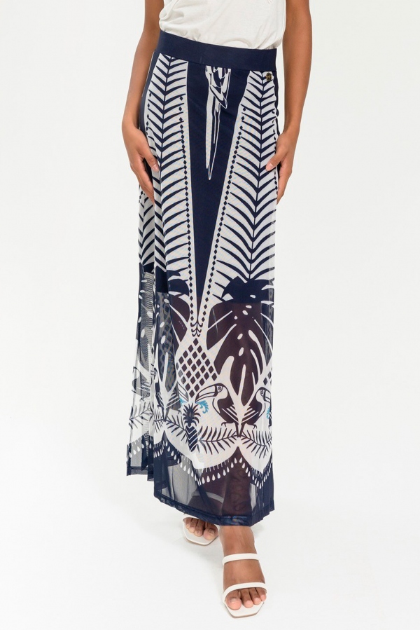 FALDA LARGA TROPICAL TUCANES MARINO Y... FALDA LARGA TROPICAL TUCANES MARINO Y...
