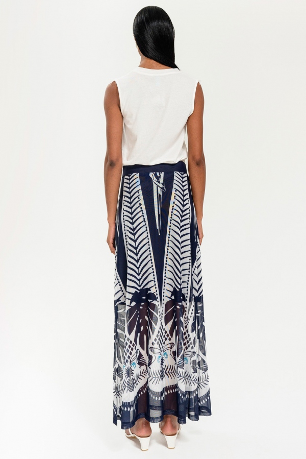 FALDA LARGA TROPICAL TUCANES MARINO Y... FALDA LARGA TROPICAL TUCANES MARINO Y...