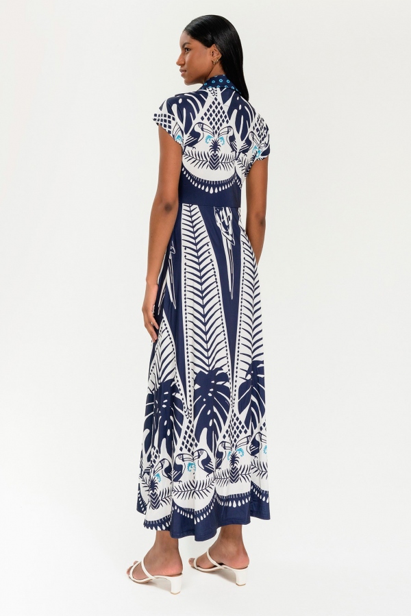 VESTIDO CAMISERO TROPICAL TUCANES... VESTIDO CAMISERO TROPICAL TUCANES...