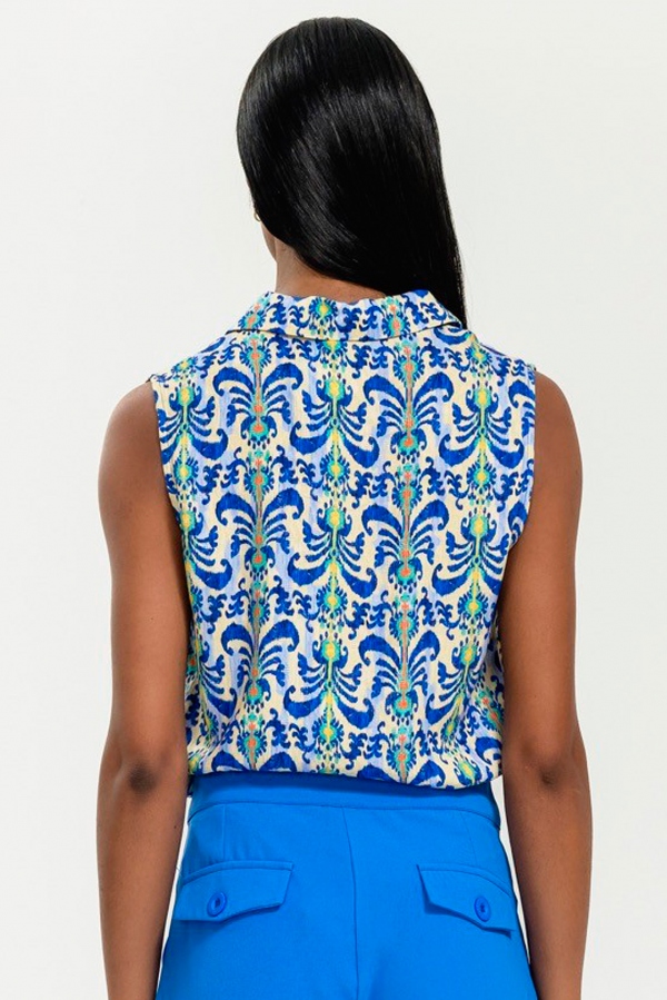 BLUSA CENEFAS AZULES BLUSA CENEFAS AZULES