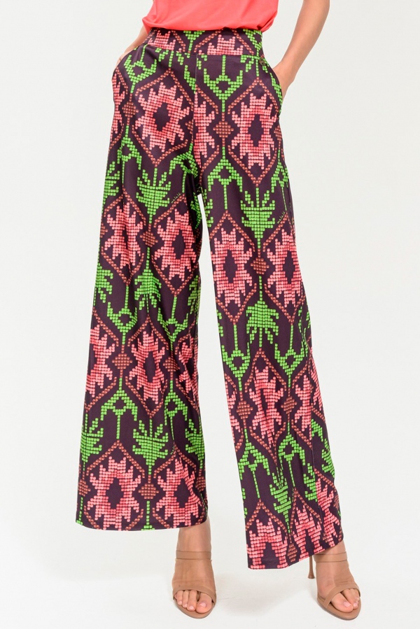 PANTALÓN PALAZZO ÉTNICO MULTICOLOR PANTALÓN PALAZZO ÉTNICO MULTICOLOR