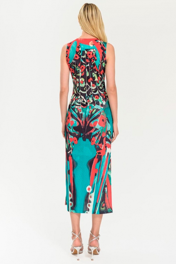 VESTIDO MIDI SLIM MULTICOLOR VESTIDO MIDI SLIM MULTICOLOR