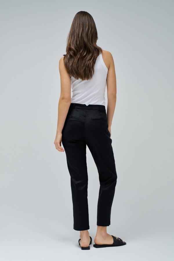 PANTALONES CHINOS LINO NEGRO PANTALONES CHINOS LINO NEGRO