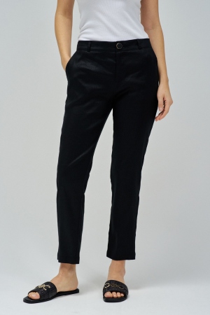 PANTALONES CHINOS LINO NEGRO