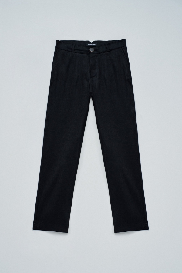 PANTALONES CHINOS LINO NEGRO PANTALONES CHINOS LINO NEGRO