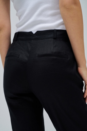 PANTALONES CHINOS LINO NEGRO 2