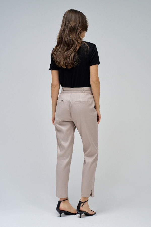 PANTALONES CHINOS LINO BEIGE