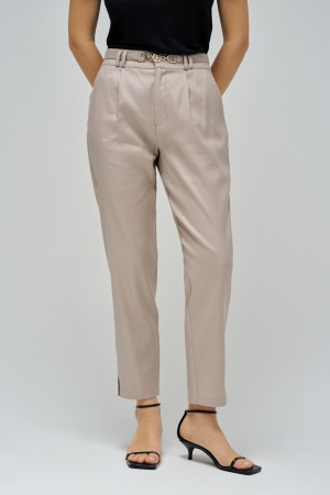 PANTALONES CHINOS LINO BEIGE
