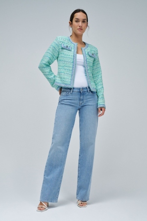 CHAQUETA REGULAR TWEED VERDE 2