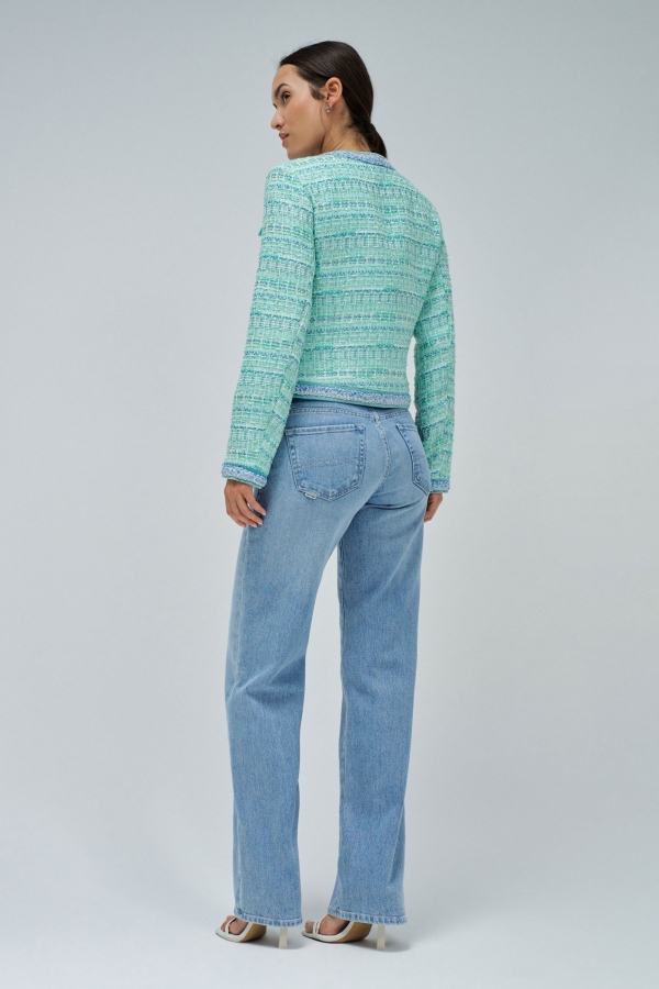 CHAQUETA REGULAR TWEED VERDE CHAQUETA REGULAR TWEED VERDE