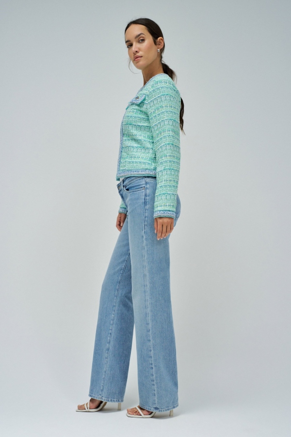 CHAQUETA REGULAR TWEED VERDE CHAQUETA REGULAR TWEED VERDE