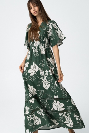 VESTIDO LARGO FLORAL VERDE 2