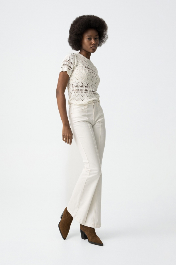 JEANS ZOE ACAMPANADO BEIGE