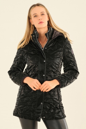 PARKA ACOLCHADA NEGRO BRILLO