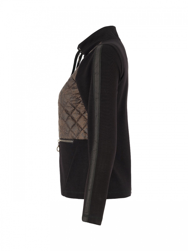 CHAQUETA DE PUNTO NEGRA ANIMAL PRINT