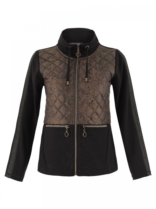 CHAQUETA DE PUNTO NEGRA ANIMAL PRINT