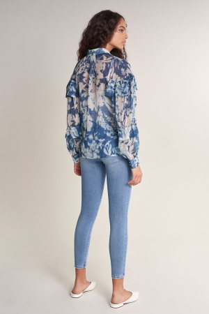 TÚNICA PRINT AZUL CON VOLANTES 2