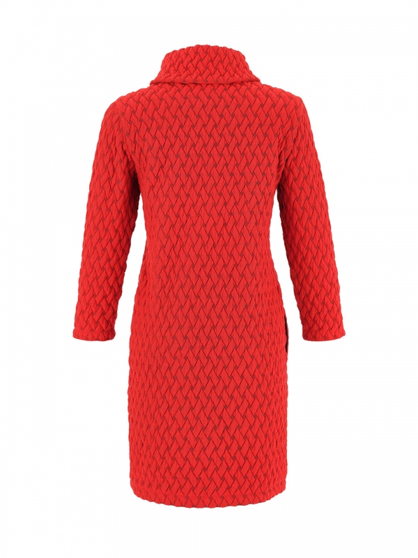 VESTIDO ROJO TRENZADO RELIEVE