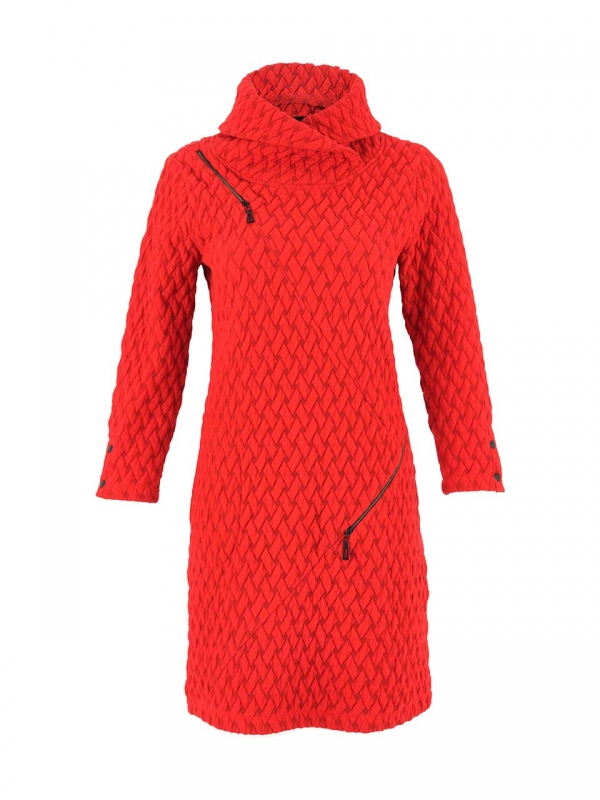 VESTIDO ROJO TRENZADO RELIEVE