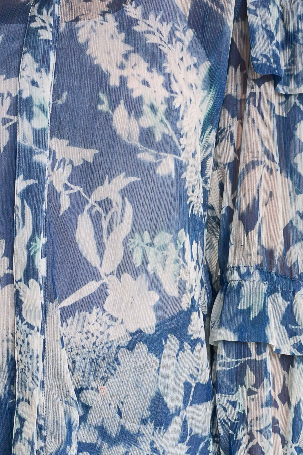 TÚNICA PRINT AZUL CON VOLANTES