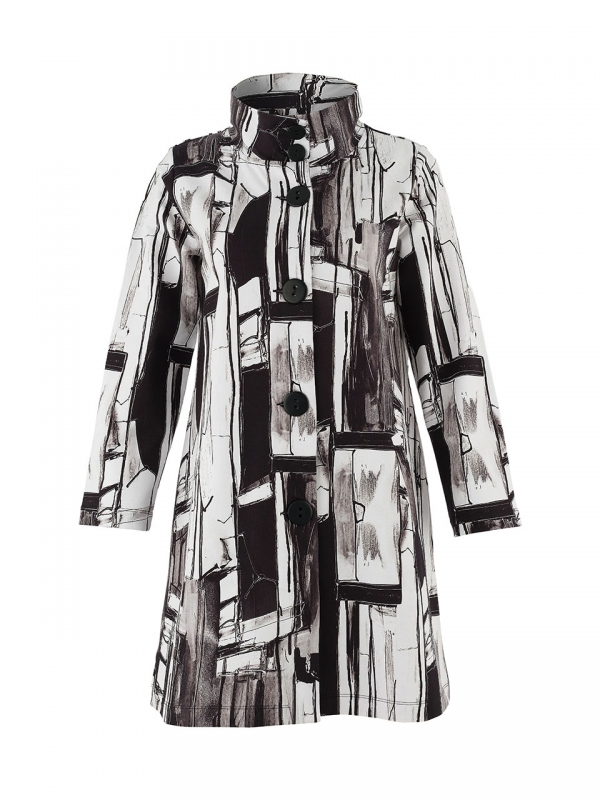 CAMISA LARGA TRAZOS BLANCO...