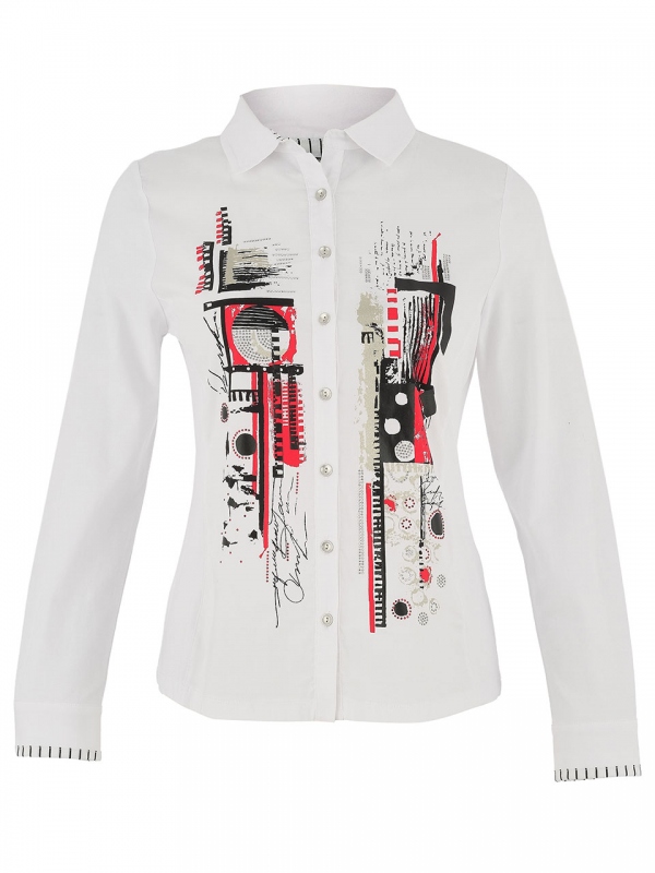 CAMISA BLANCA ABSTRACTA PEDRERIA