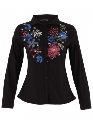 CAMISA NEGRA FLEUR DE NUIT