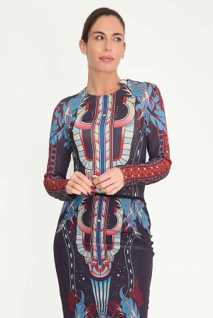 BLUSA ART DECÓ FLORAL