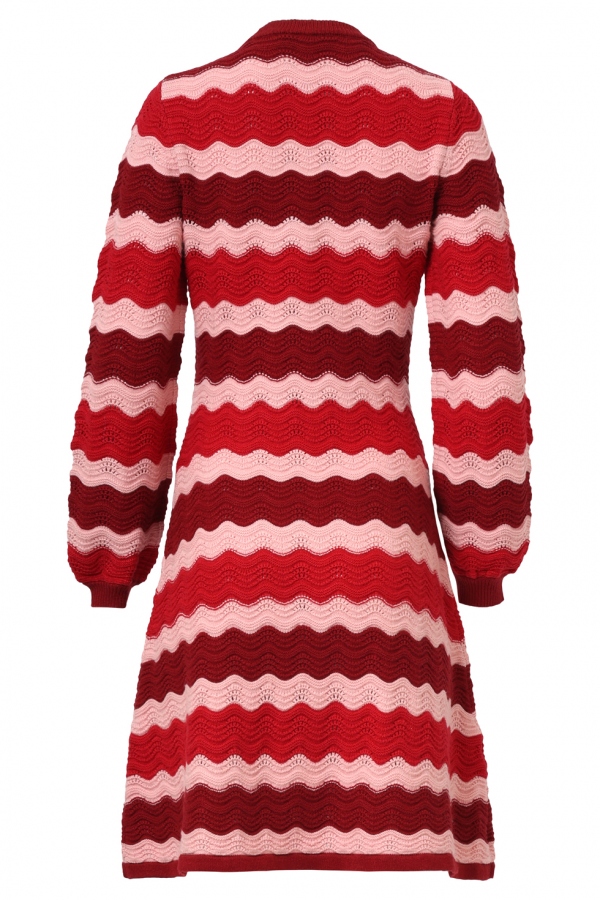 VESTIDO DE PUNTO ROJO Y ROSA