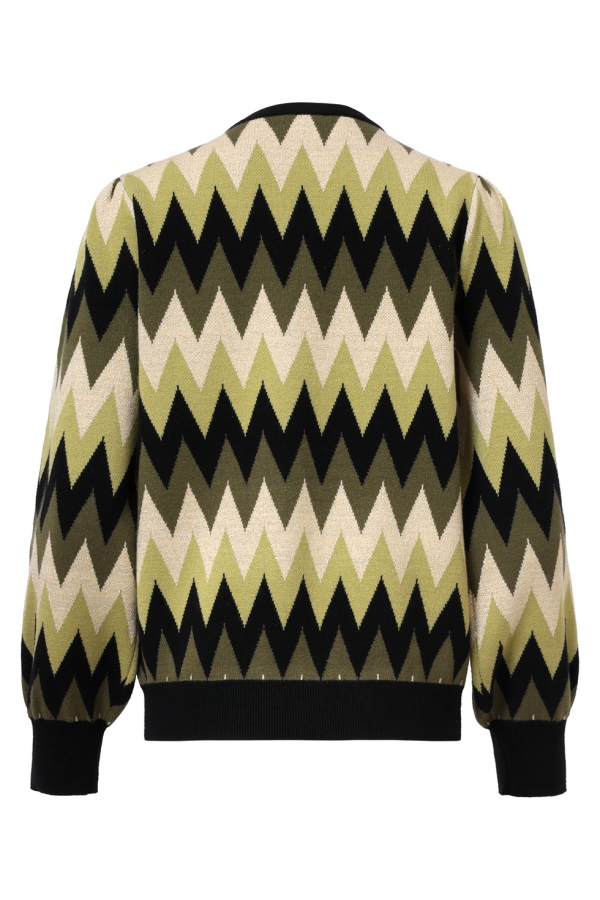 SUÉTER DE PUNTO ZIG ZAG VERDE Y NEGRO