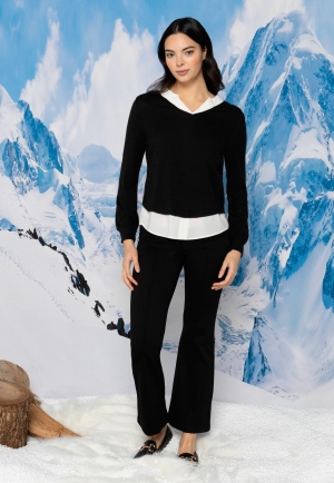 PANTALÓN CAMPANA CROPPED NEGRO