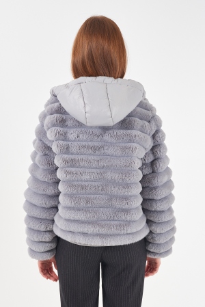 CHAQUETA BOMBER PELO GRIS 2